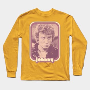 Johnny Hallyday / Retro Francophile Fan Art Design Long Sleeve T-Shirt